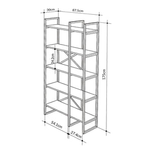 Βιβλιοθήκη Dusan  χρώμα sepet oak 87,5x30x175εκ.