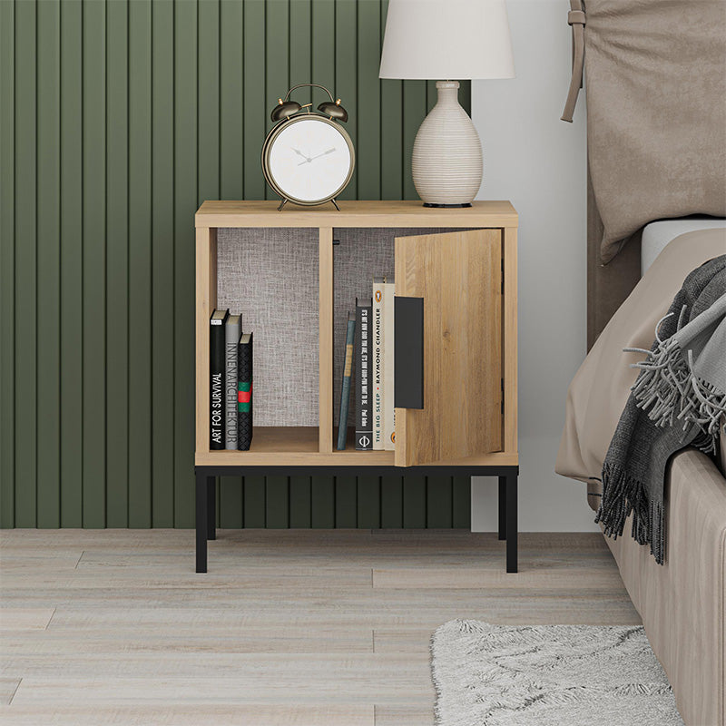 Κομοδίνο Glynn  χρώμα saphhire oak 45x35x50εκ.