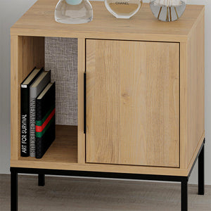 Κομοδίνο Glynn  χρώμα saphhire oak 45x35x50εκ.
