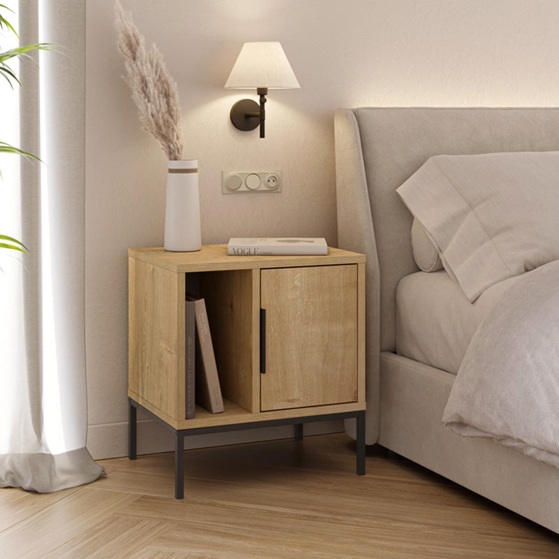 Κομοδίνο Glynn  χρώμα saphhire oak 45x35x50εκ.