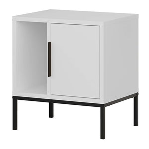 Κομοδίνο Glynn  χρώμα λευκό 45x35x50εκ.