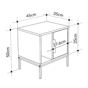 Κομοδίνο Glynn  χρώμα λευκό 45x35x50εκ.