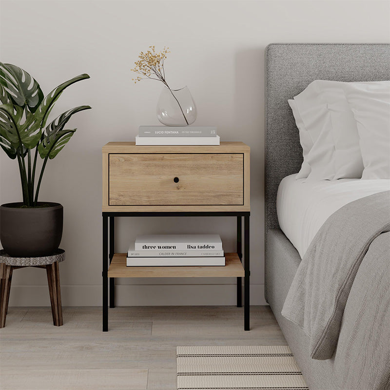 Κομοδίνο Lisa  χρώμα saphhire oak 45x35x56εκ.