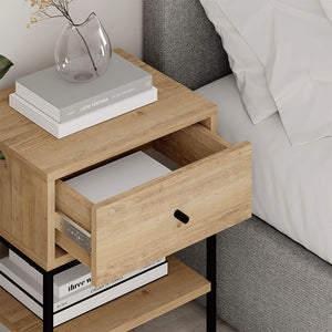Κομοδίνο Lisa  χρώμα saphhire oak 45x35x56εκ.