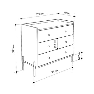 Συρταριέρα Malta  χρώμα sapphire oak 94x40x80,1εκ.