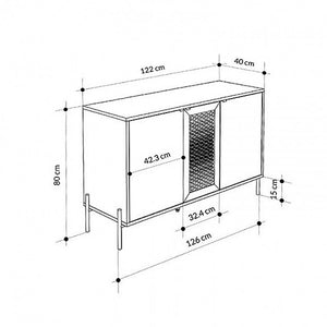 Μπουφές Naive  χρώμα sapphire oak 126x40x80εκ.