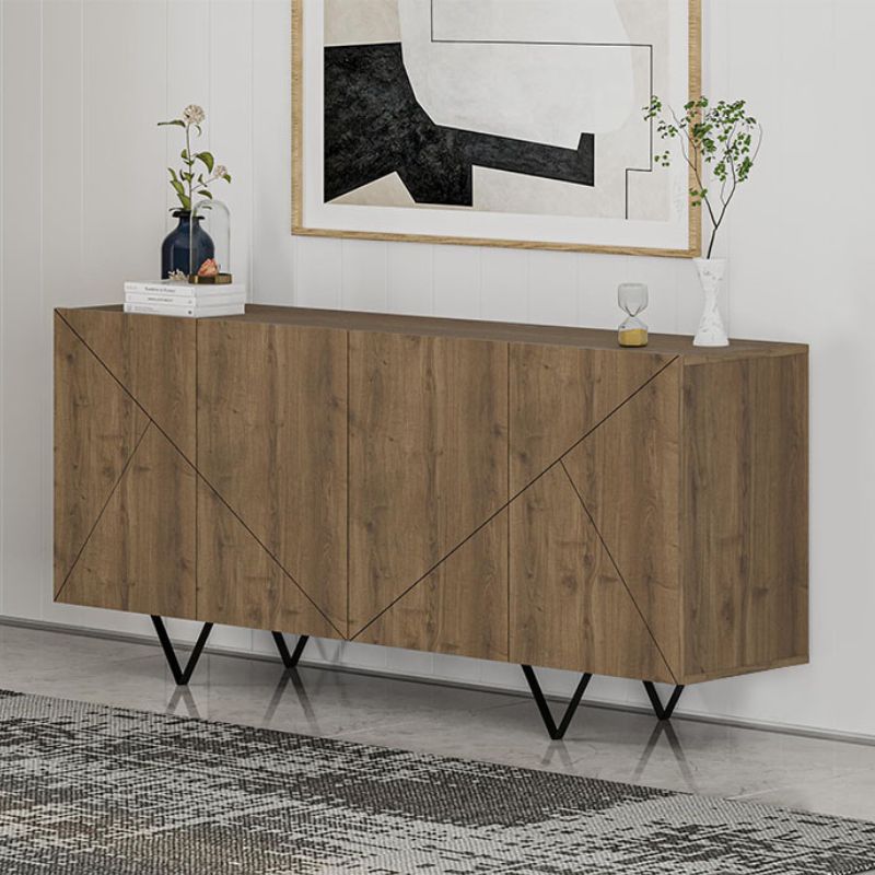 Μπουφές Jakomen  χρώμα ανοιχτό καρυδί 180x41,7x80εκ.