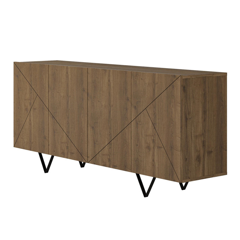 Μπουφές Jakomen  χρώμα ανοιχτό καρυδί 180x41,7x80εκ.