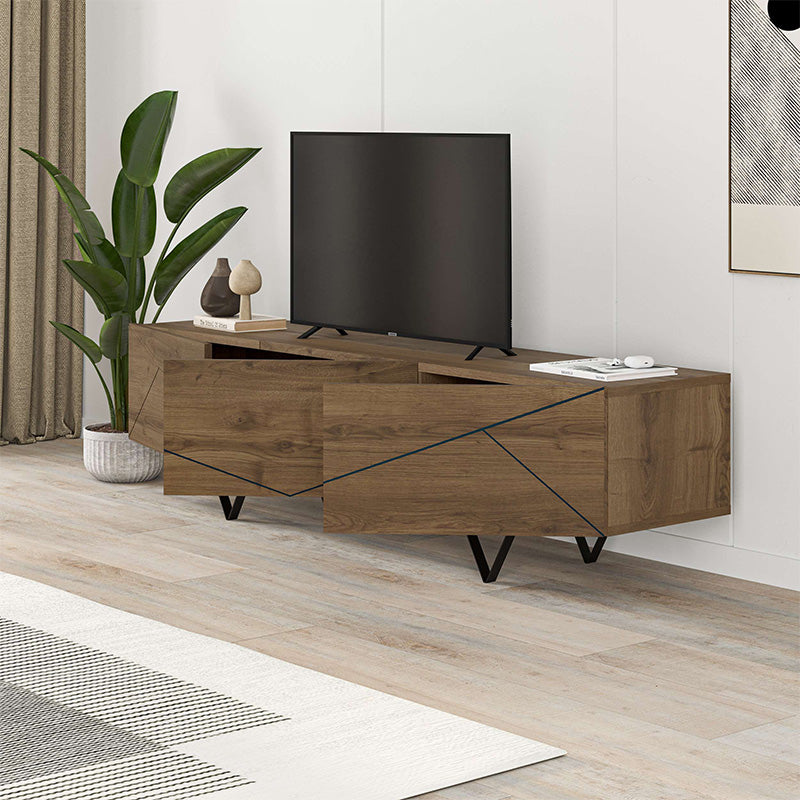 Έπιπλο τηλεόρασης Jakomen  χρώμα ανοιχτό καρυδί 160x36,8x43εκ.