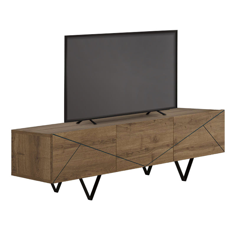 Έπιπλο τηλεόρασης Jakomen  χρώμα ανοιχτό καρυδί 160x36,8x43εκ.