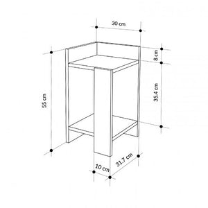 Κομοδίνο Elos  χρώμα λευκό - saphhire oak 30x31,7x55εκ. - Pakobazaar