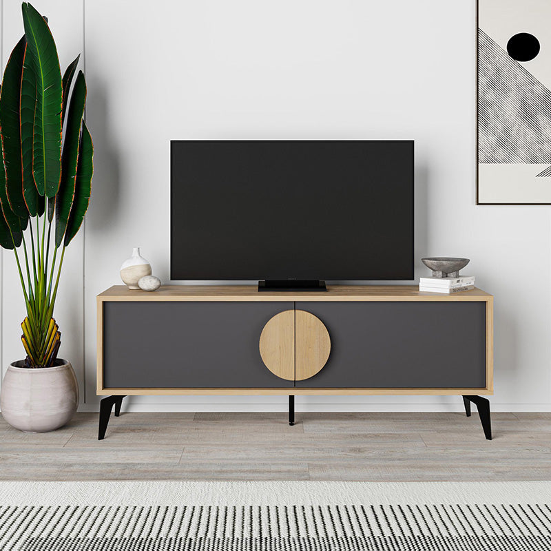 Έπιπλο τηλεόρασης Gora  χρώμα sapphire oak - silky black 140x35,6x51εκ.