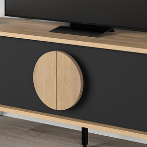 Έπιπλο τηλεόρασης Gora  χρώμα sapphire oak - silky black 140x35,6x51εκ.
