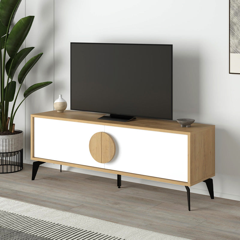 Έπιπλο τηλεόρασης Gora  χρώμα sapphire oak - λευκό 140x35,6x51εκ.
