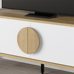 Έπιπλο τηλεόρασης Gora  χρώμα sapphire oak - λευκό 140x35,6x51εκ.