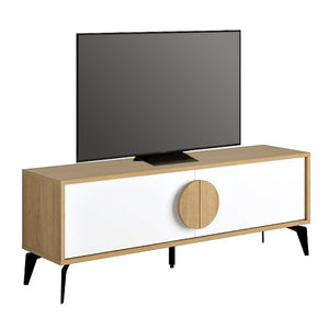Έπιπλο τηλεόρασης Gora  χρώμα sapphire oak - λευκό 140x35,6x51εκ.