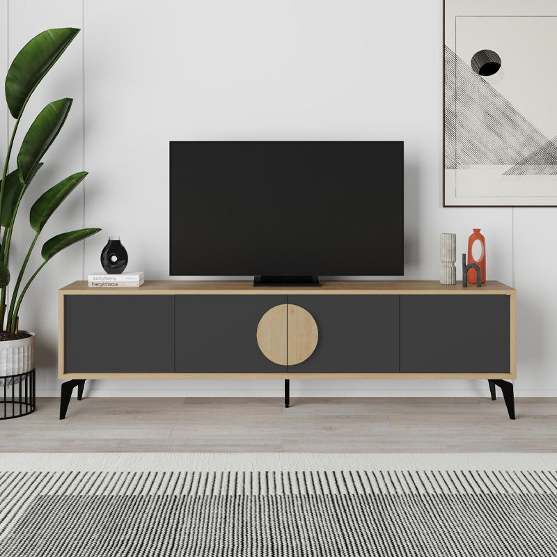 Έπιπλο τηλεόρασης Gora  χρώμα sapphire oak - silky black 180x35,6x51εκ.