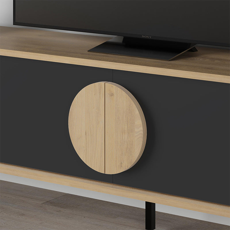 Έπιπλο τηλεόρασης Gora  χρώμα sapphire oak - silky black 180x35,6x51εκ.