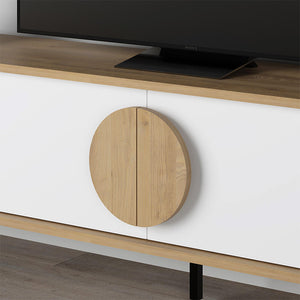 Έπιπλο τηλεόρασης Gora  χρώμα sapphire oak - λευκό 180x35,6x51εκ.