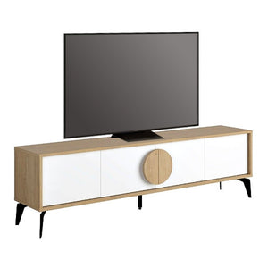 Έπιπλο τηλεόρασης Gora  χρώμα sapphire oak - λευκό 180x35,6x51εκ.