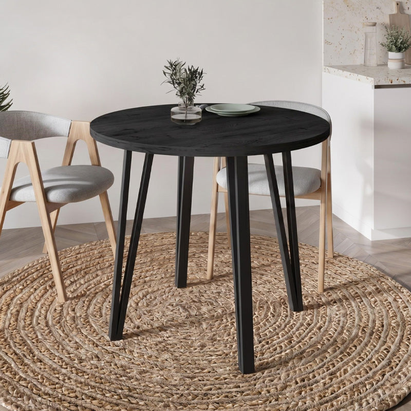 Τραπέζι Xana  χρώμα black wood Ø90x77,5εκ. - Pakobazaar