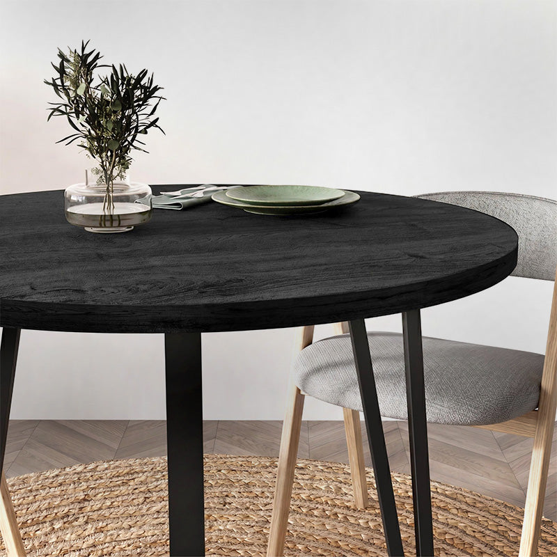 Τραπέζι Xana  χρώμα black wood Ø90x77,5εκ. - Pakobazaar