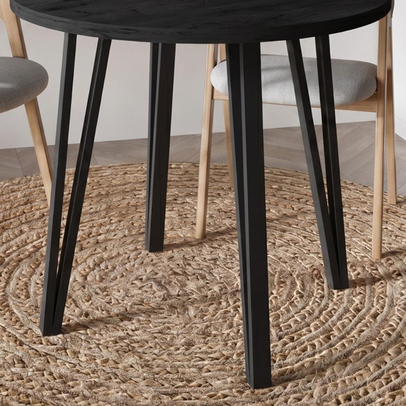 Τραπέζι Xana  χρώμα black wood Ø90x77,5εκ. - Pakobazaar