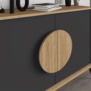 Μπουφές Gora  χρώμα sapphire oak - silky black 110x40x82εκ.