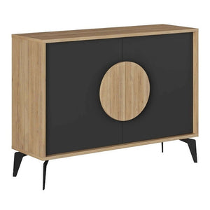 Μπουφές Gora  χρώμα sapphire oak - silky black 110x40x82εκ.
