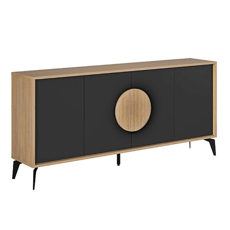 Μπουφές Gora  χρώμα sapphire oak - silky black 180x40x82εκ.