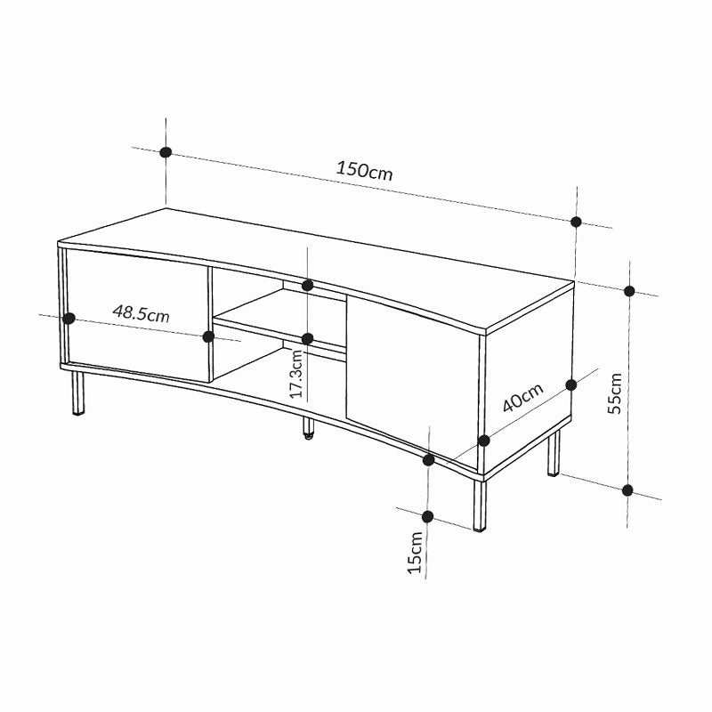 Έπιπλο τηλεόρασης Frem  χρώμα ash green 150x40x55εκ.