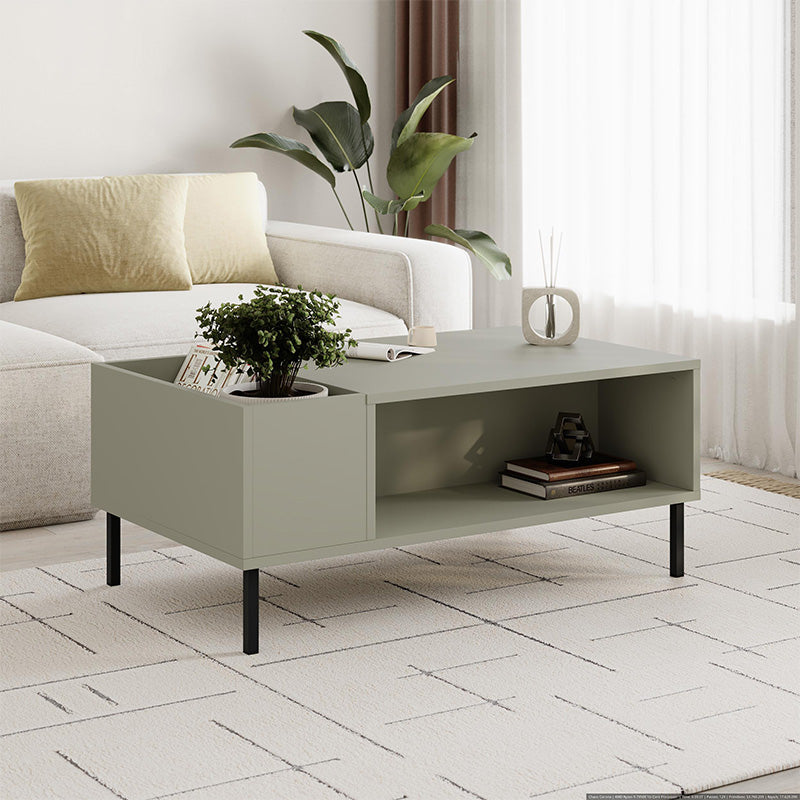 Τραπεζάκι σαλονιού Vena  χρώμα ash green 100x60x42εκ.