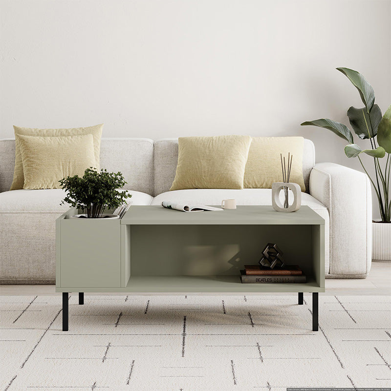 Τραπεζάκι σαλονιού Vena  χρώμα ash green 100x60x42εκ.