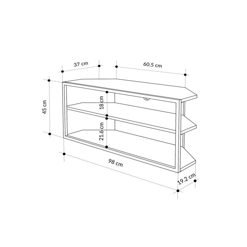 Έπιπλο τηλεόρασης γωνιακό Echo  χρώμα sapphire oak 98x37x45εκ.