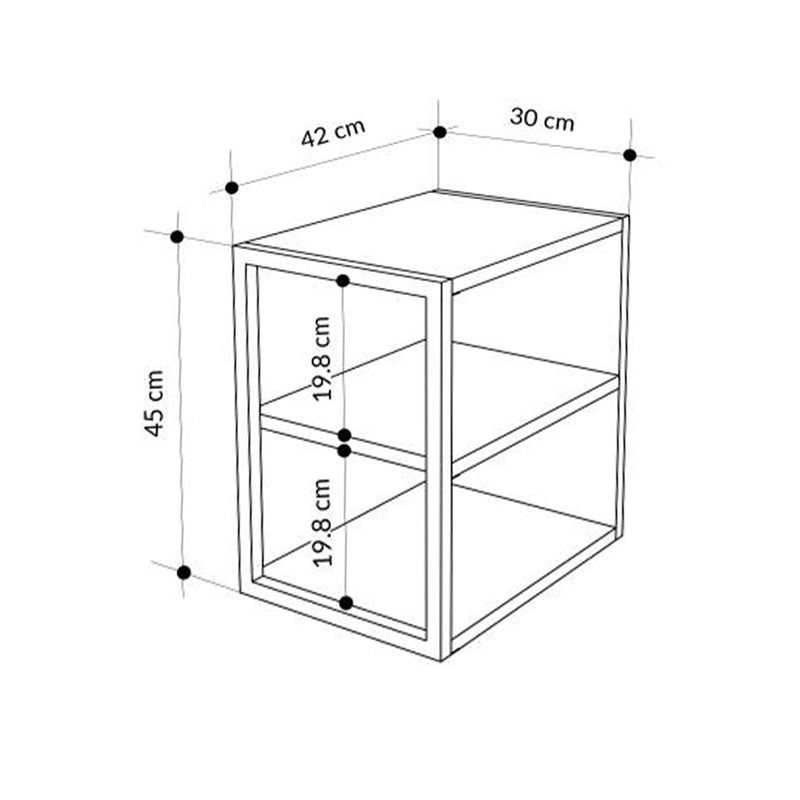 Τραπεζάκι βοηθητικό - Κομοδίνο Echo  χρώμα sapphire oak 30x42x45εκ.