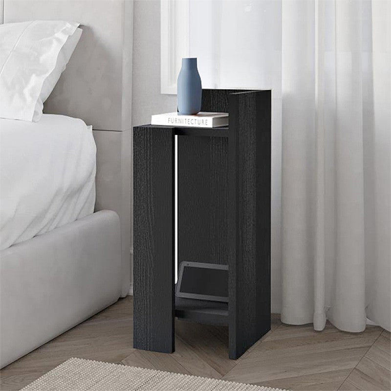 Κομοδίνο Elos  δεξί χρώμα black wood 25x27x60εκ. - Pakobazaar