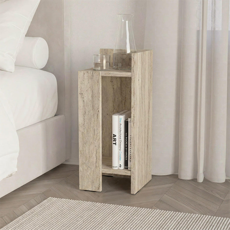 Κομοδίνο Elos  δεξί χρώμα travertine 25x27x60εκ. - Pakobazaar