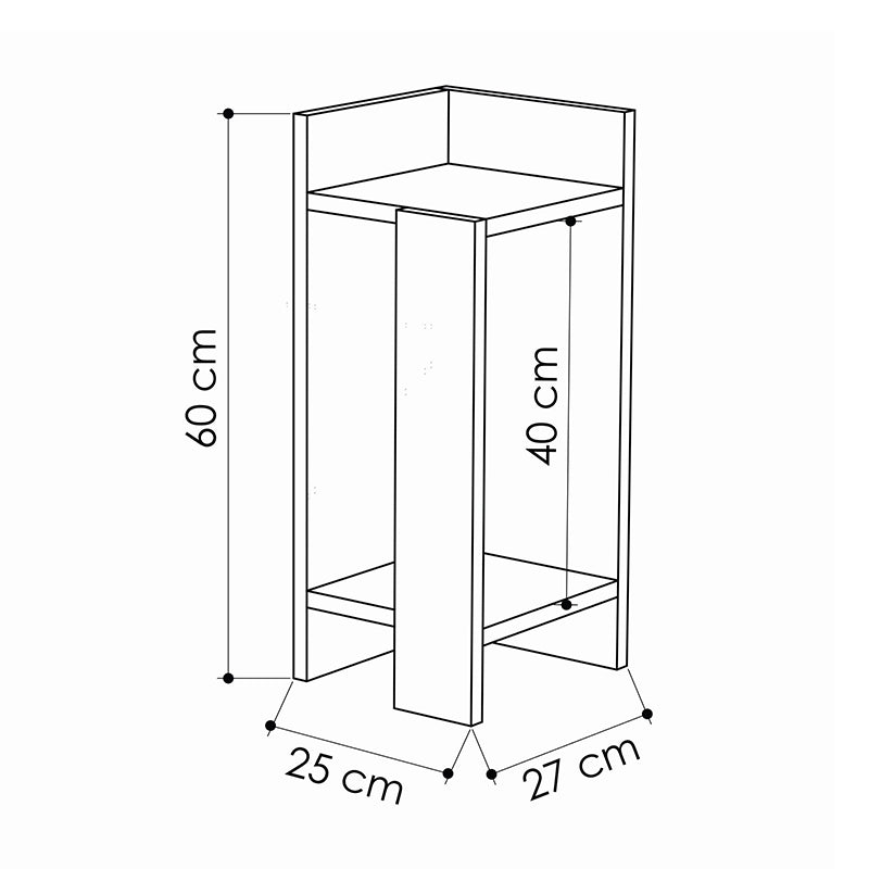 Κομοδίνο Elos  δεξί χρώμα travertine 25x27x60εκ. - Pakobazaar