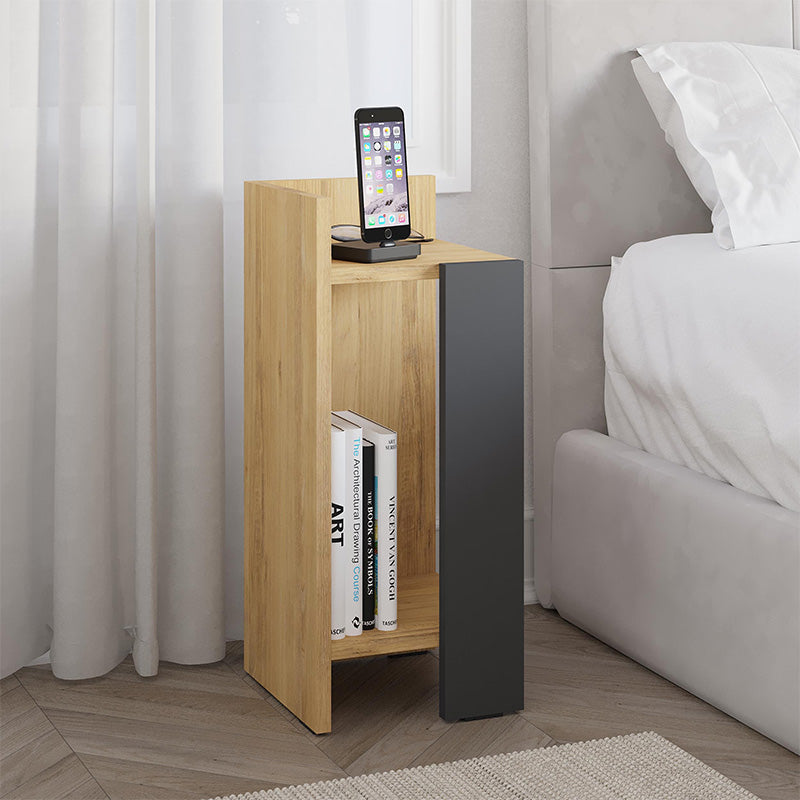 Κομοδίνο Elos  αριστερό χρώμα sapphire oak - ανθρακί 25x27x60εκ.