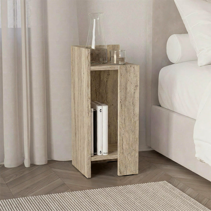 Κομοδίνο Elos  αριστερό χρώμα travertine 25x27x60εκ. - Pakobazaar