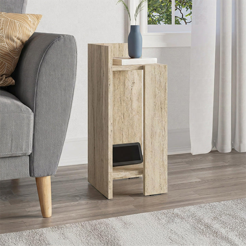 Κομοδίνο Elos  αριστερό χρώμα travertine 25x27x60εκ. - Pakobazaar