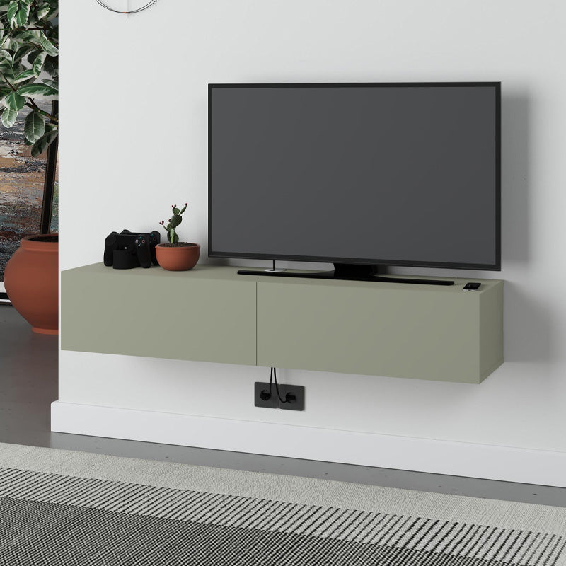 Έπιπλο τηλεόρασης επιτοίχιο Francy  χρώμα ash green 135x31,7x25εκ.
