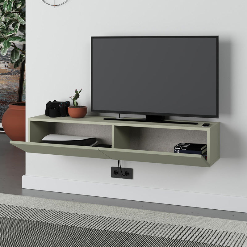 Έπιπλο τηλεόρασης επιτοίχιο Francy  χρώμα ash green 135x31,7x25εκ.