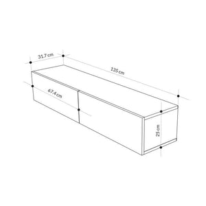 Έπιπλο τηλεόρασης επιτοίχιο Francy  χρώμα ash green 135x31,7x25εκ.