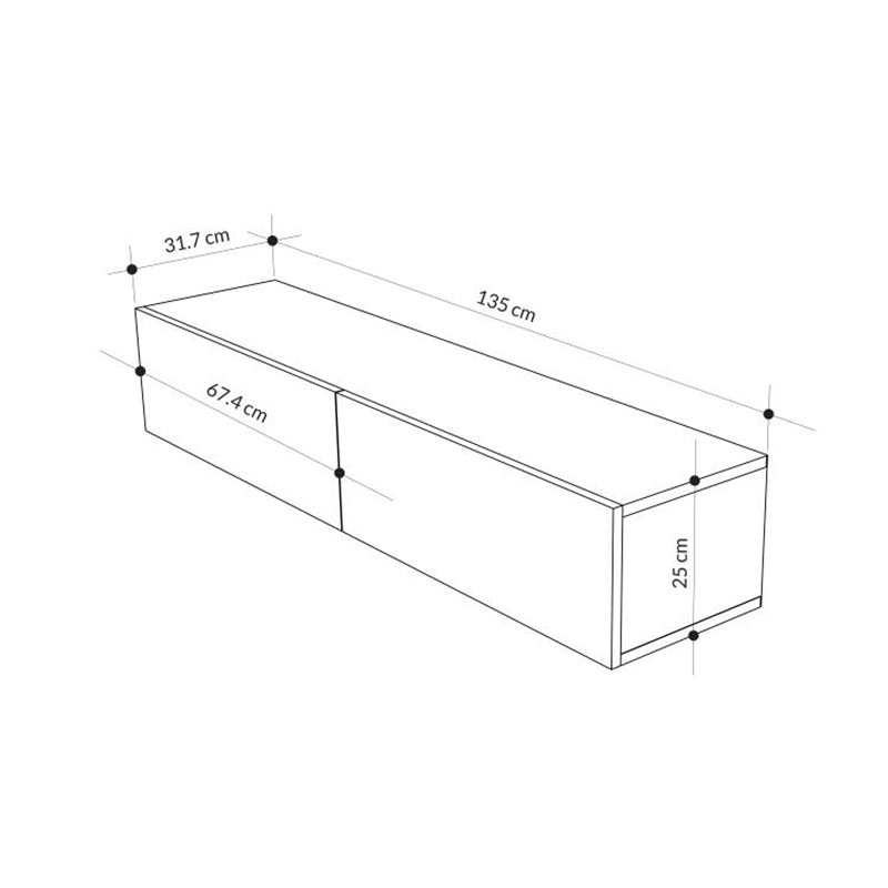 Έπιπλο τηλεόρασης επιτοίχιο Francy  χρώμα ash green 135x31,7x25εκ.
