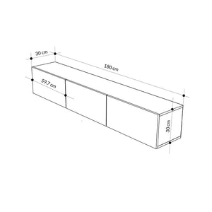 Έπιπλο τηλεόρασης επιτοίχιο Francy  χρώμα sandstone 180x30x30εκ. - Pakobazaar