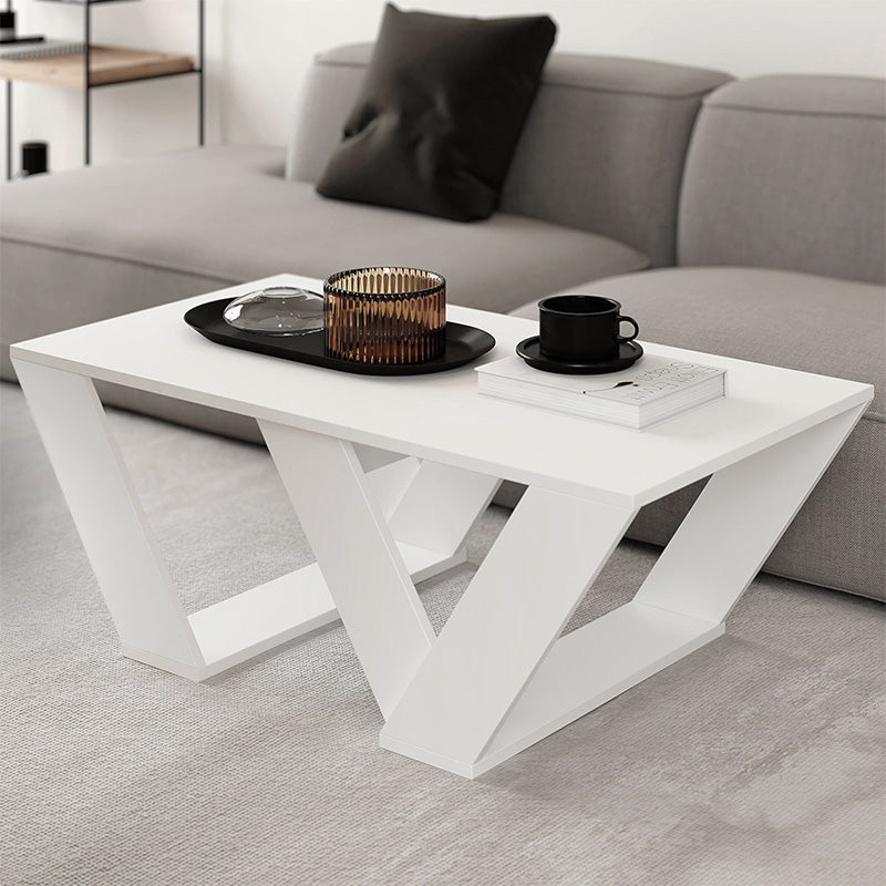 Τραπεζάκι σαλονιού Pipra  χρώμα λευκό 110x60x40εκ.