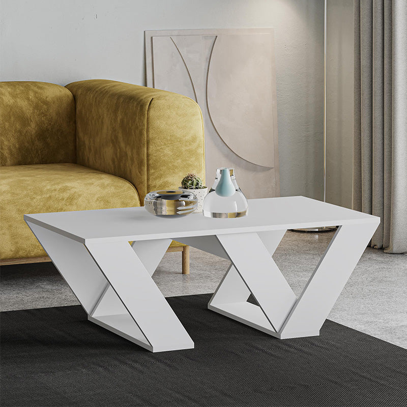 Τραπεζάκι σαλονιού Pipra  χρώμα λευκό 110x60x40εκ.