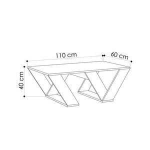 Τραπεζάκι σαλονιού Pipra  χρώμα λευκό 110x60x40εκ.