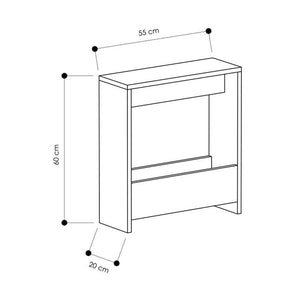 Τραπεζάκι βοηθητικό Simpi  χρώμα λευκό 55x20x60εκ.